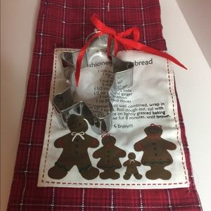 Gingerbread Recipe Dish Towel w Cookie Cutter